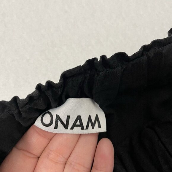 Onam Studio 100% Linen Pull-On Pants Pockets Relaxed Lagenlook Black size Small - Picture 6 of 8